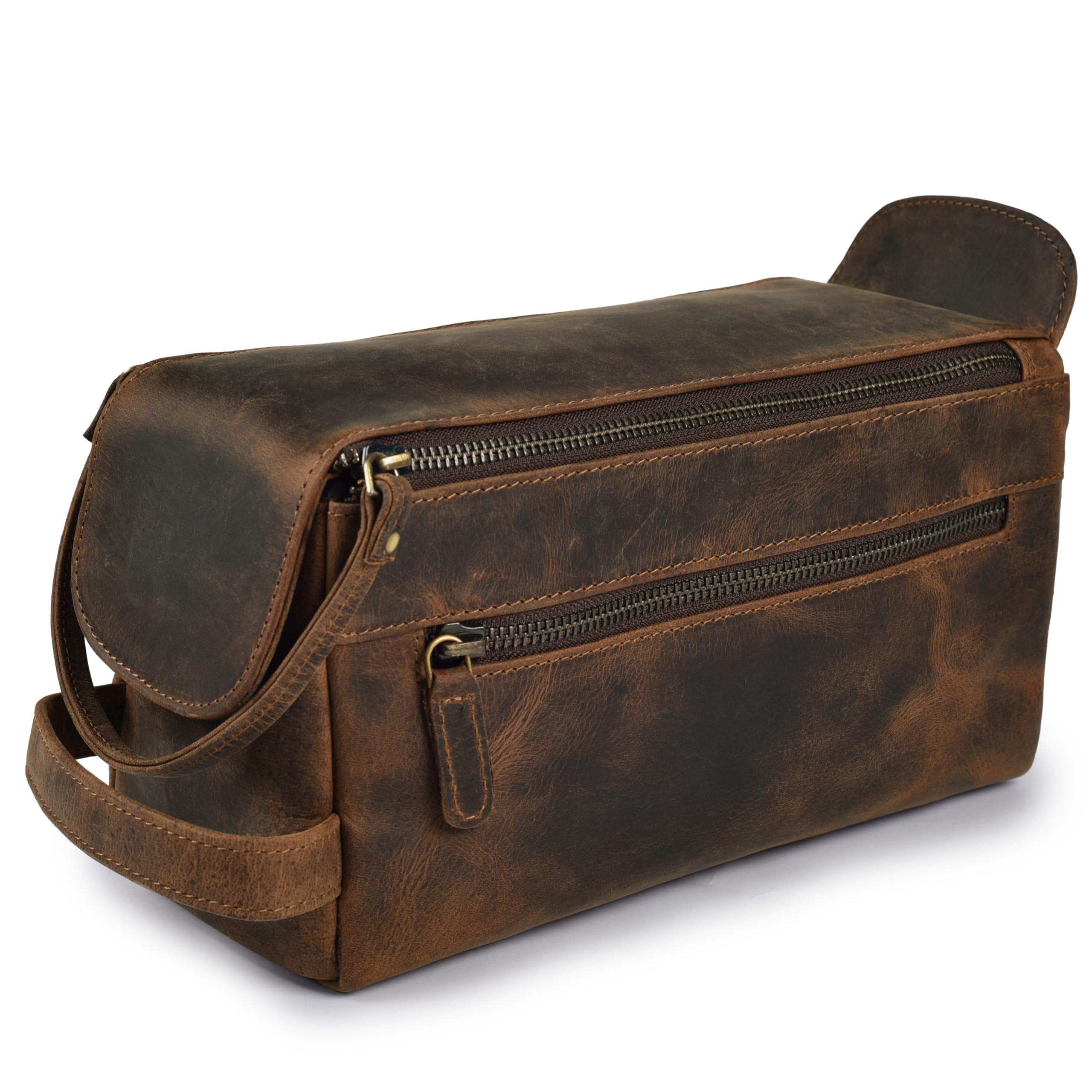 Zyntheray Premium Leather Travel Toiletry Bag