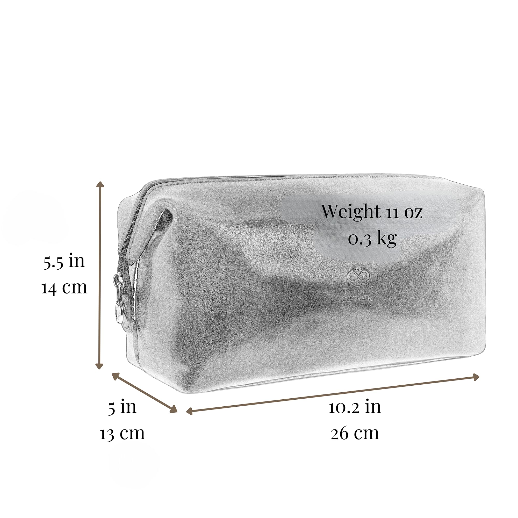 Leather Toiletry Bag - Italian Cosmetic Case Dopp Kit (Brown)